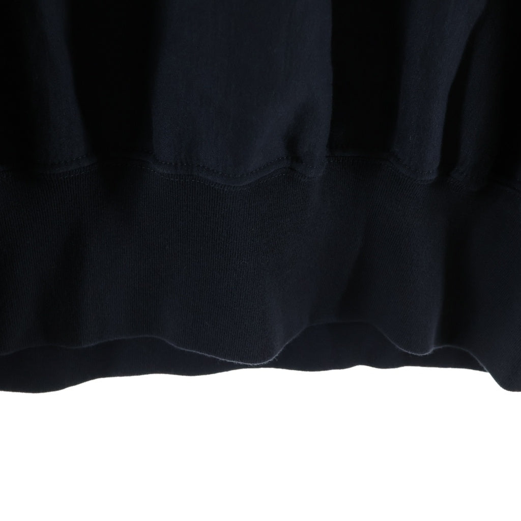 AURALEE(オーラリー) 24SS ELASTIC HIGH GAUGE SWEAT P O エラスティック ハイゲージ クルーネック プルオーバースウェットトレーナー ネイビー A24SP02NU