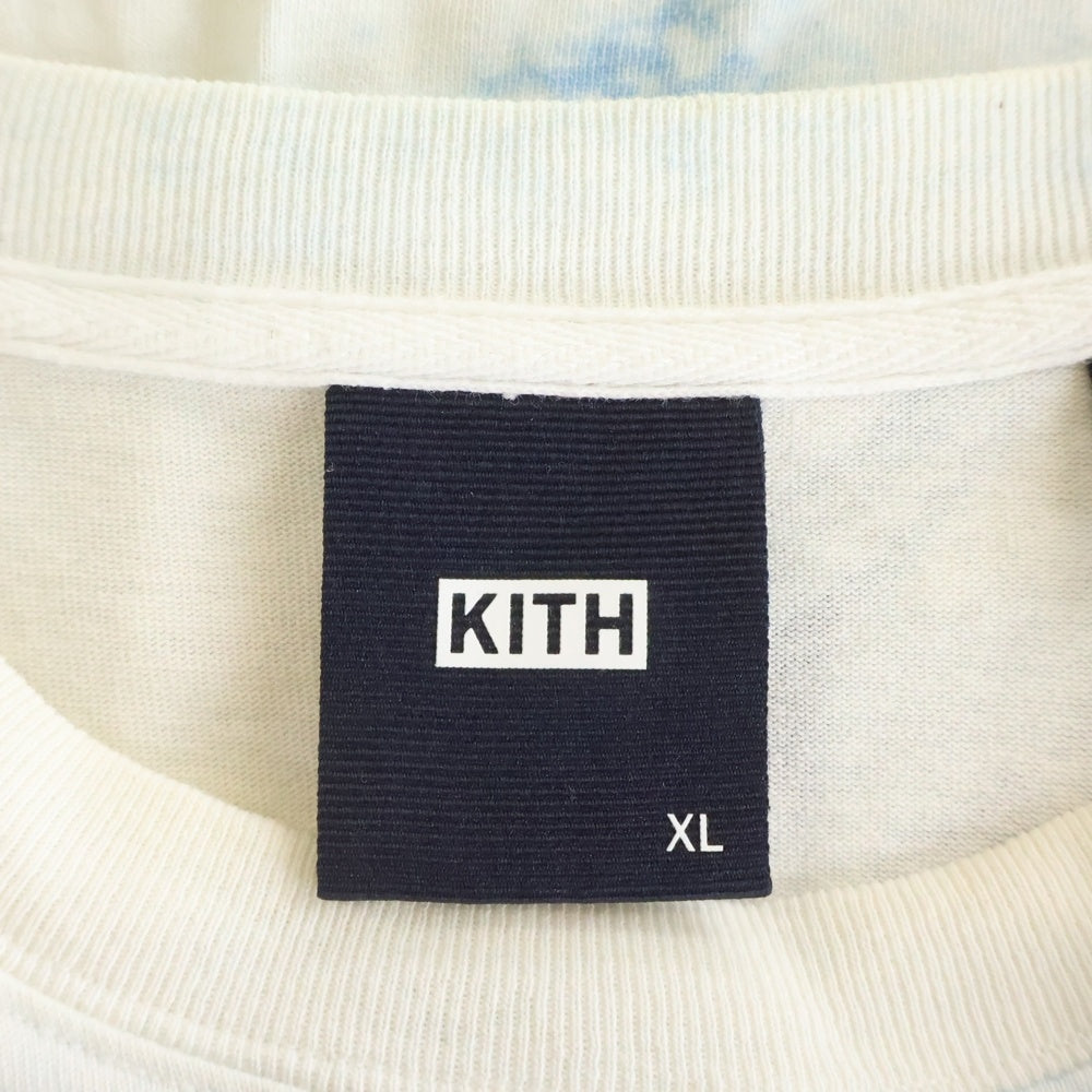 KITH(キス) Spilit Tee スピリット 長袖Tシャツ ロンT ホワイト/ライトブルー KHM030365
