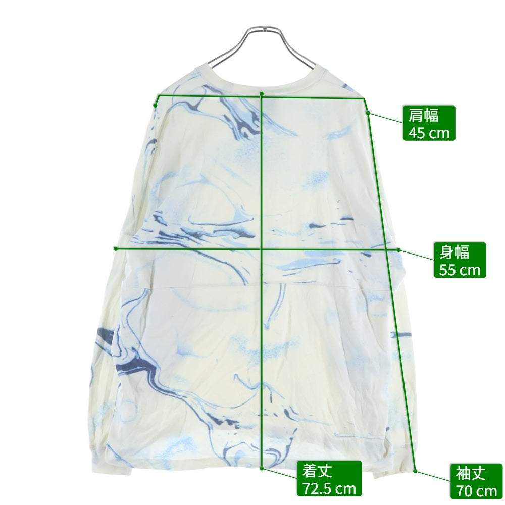 KITH(キス) Spilit Tee スピリット 長袖Tシャツ ロンT ホワイト/ライトブルー KHM030365