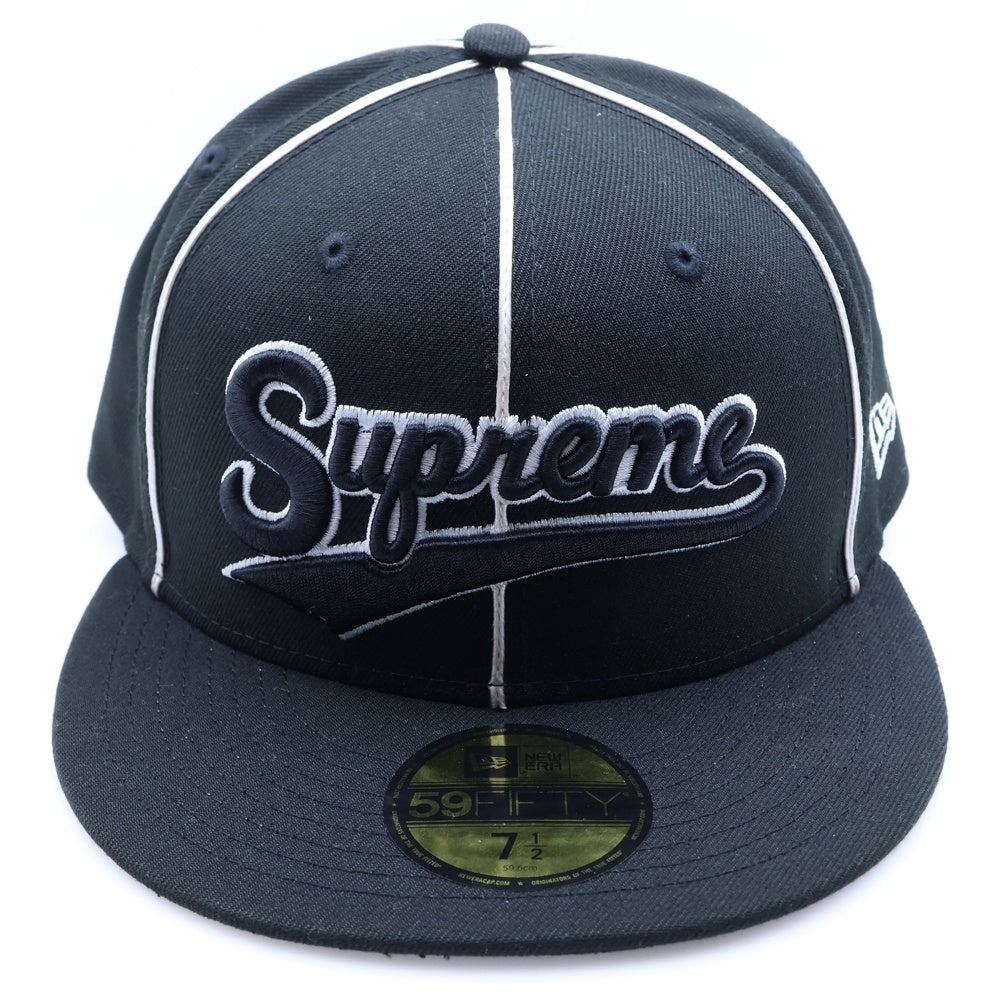 SUPREME(シュプリーム) 25SS Piping Script Logo New Era パイピングスクリプトロゴ ベースボールキャップ ブラック