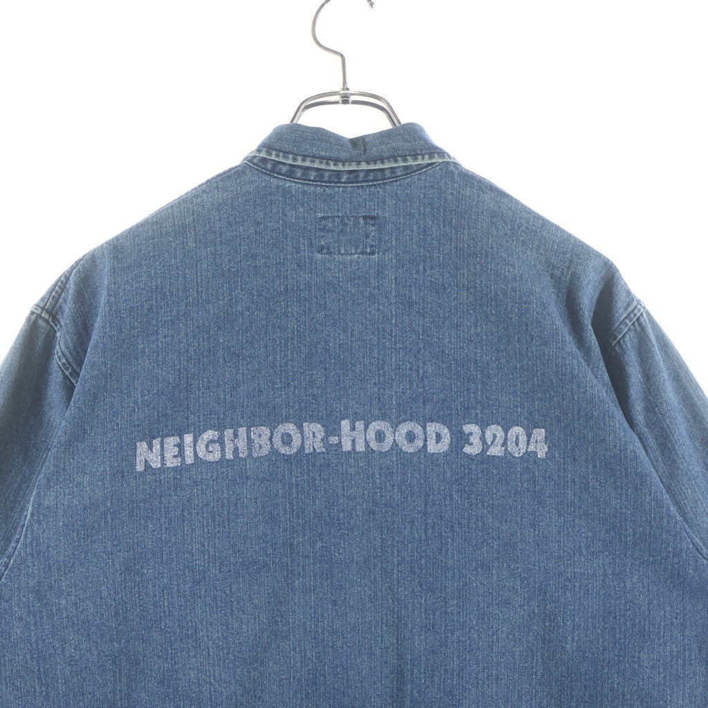 NEIGHBORHOOD(ネイバーフッド) バックプリント デニム プルオーバー 長袖シャツ インディゴ