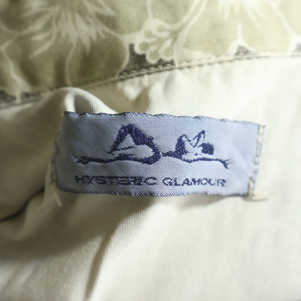 HYSTERIC GLAMOUR(ヒステリックグラマー) ハイビスカス柄プリント ウエスタン 長袖シャツ ベージュ