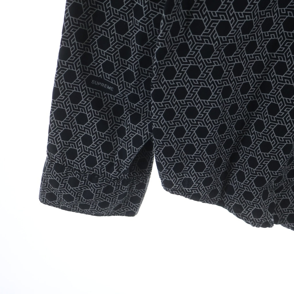 SUPREME(シュプリーム) 19AW Monogram L/S Shirt モノグラム総柄 プリント 長袖シャツ ブラック