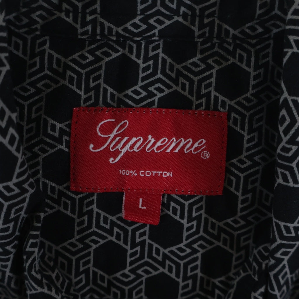 SUPREME(シュプリーム) 19AW Monogram L/S Shirt モノグラム総柄 プリント 長袖シャツ ブラック