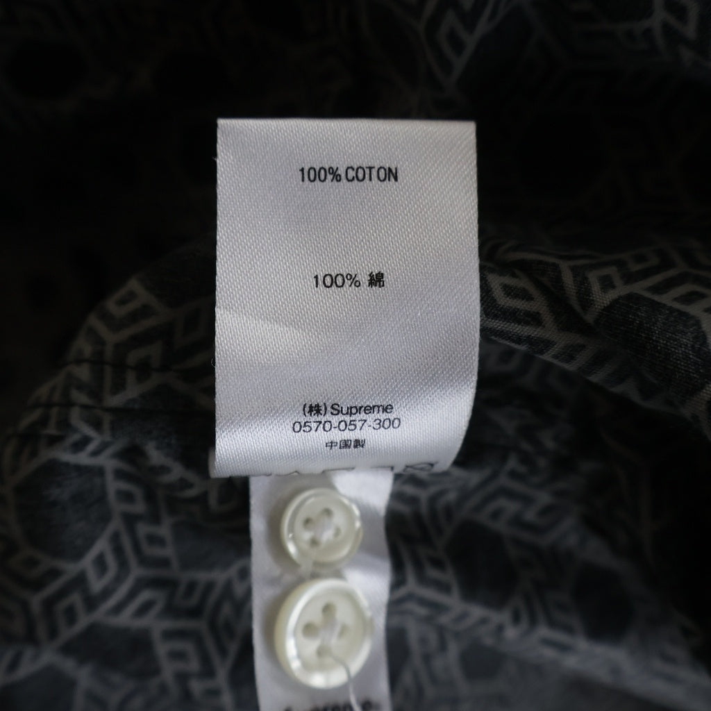SUPREME(シュプリーム) 19AW Monogram L/S Shirt モノグラム総柄 プリント 長袖シャツ ブラック
