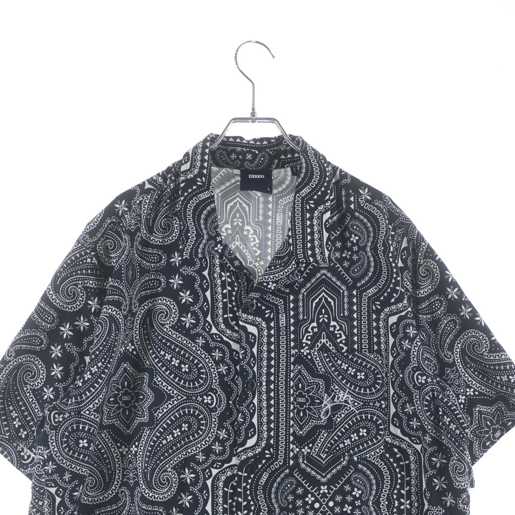 KITH(キス) 20SS Summer Camp Collar Bandana Shirt ペイズリー柄 バンダナ 半袖シャツ ブラック KH3754
