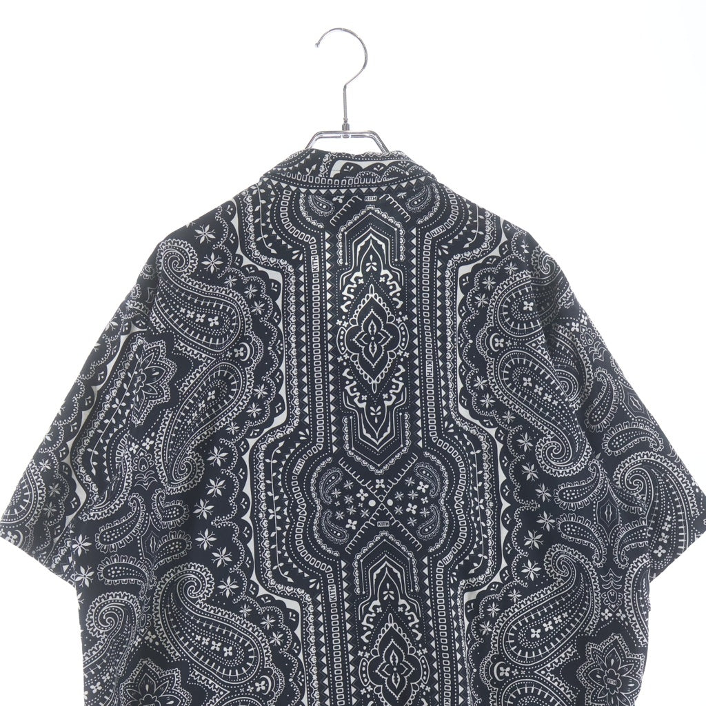 KITH(キス) 20SS Summer Camp Collar Bandana Shirt ペイズリー柄 バンダナ 半袖シャツ ブラック KH3754