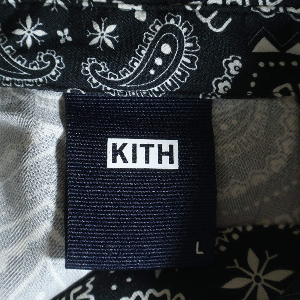 KITH(キス) 20SS Summer Camp Collar Bandana Shirt ペイズリー柄 バンダナ 半袖シャツ ブラック KH3754