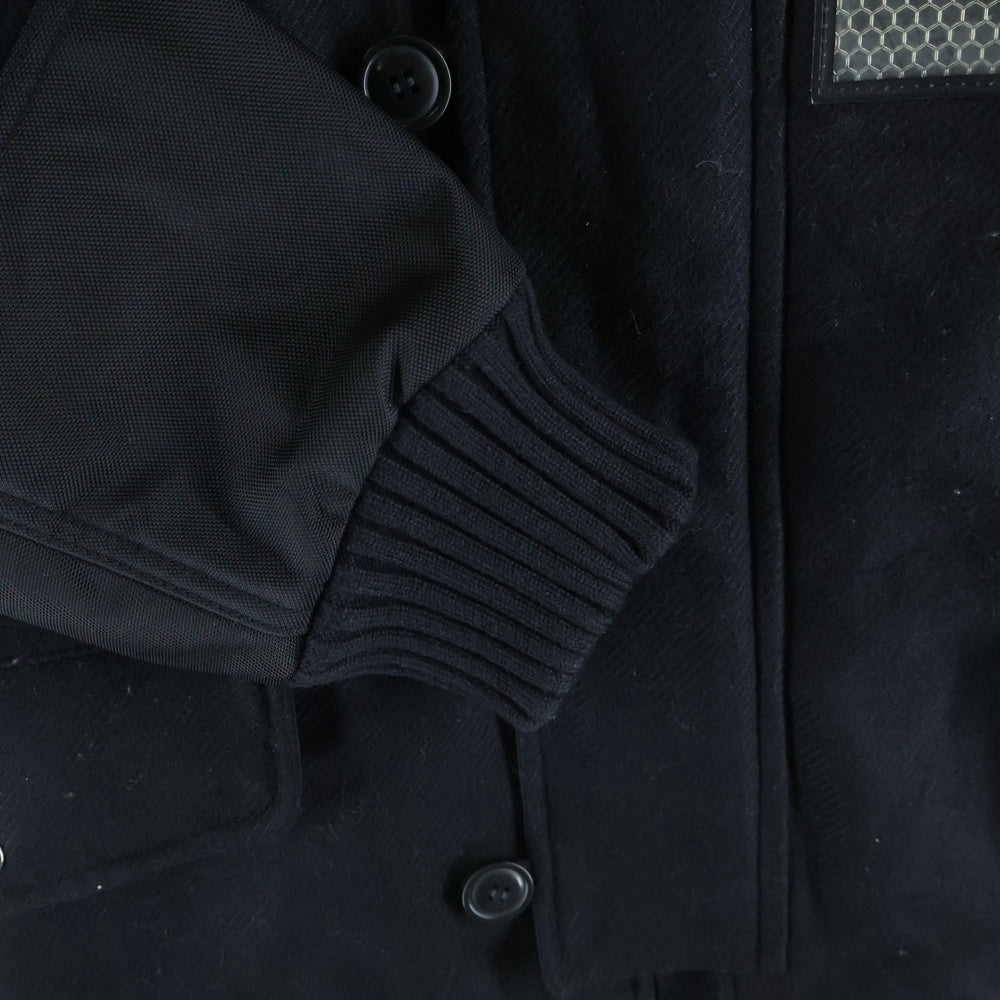 COMME des GARCONS JUNYA WATANABE MAN(コムデギャルソンジュンヤワタナベマン) 17AW ×ノースフェイスウールツイルフラノDAFFLEBAG リメイク フーデッドジップコート ブラック WT-J112