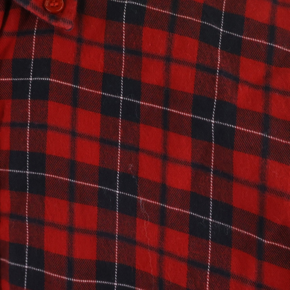 BALENCIAGA(バレンシアガ) Oversized Check Shirt バックロゴプリント オーバーサイズ長袖チェックシャツ レッド 508465 レディース