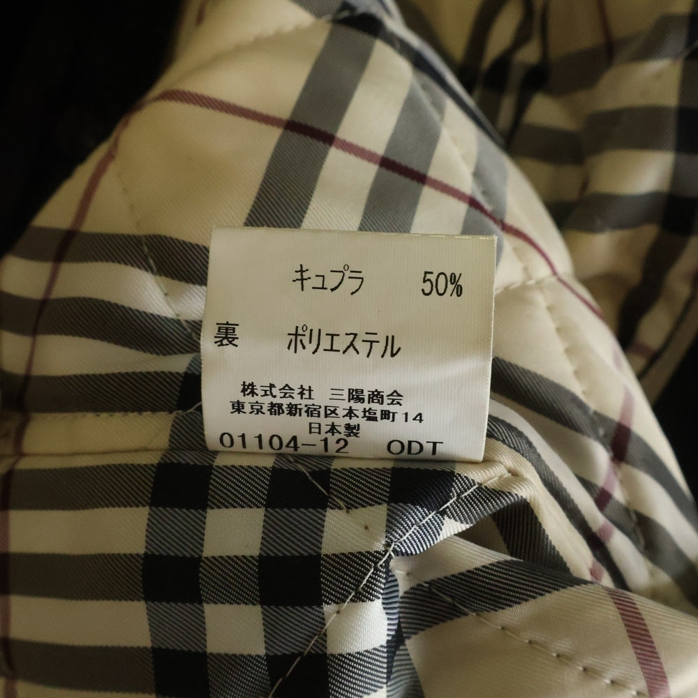 BURBERRY LONDON(バーバリーロンドン) スエードレザー ノバチェックライニング ハリントンジャケット スイングトップ ブラック レディース