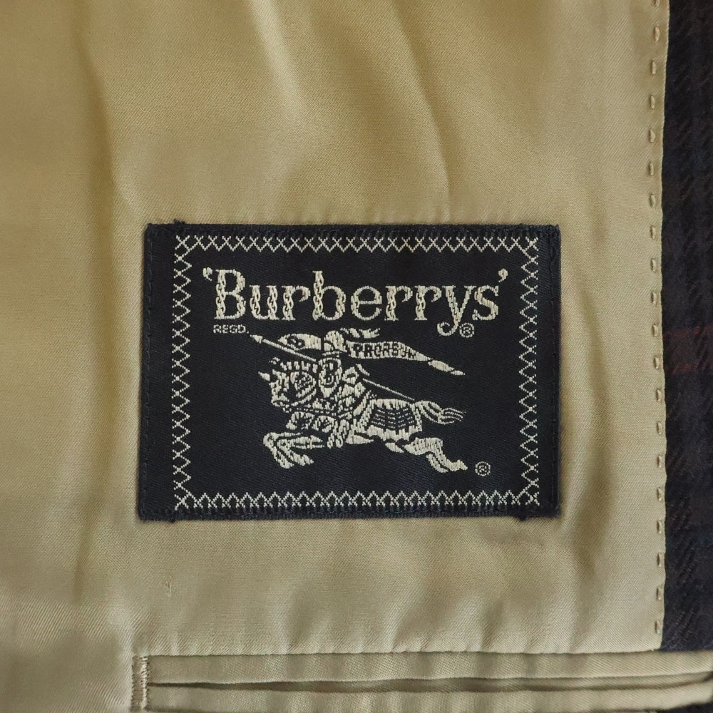 BURBERRY(バーバリー) チェック総柄 ノッチドラペル2Bテーラードジャケット ブラウン