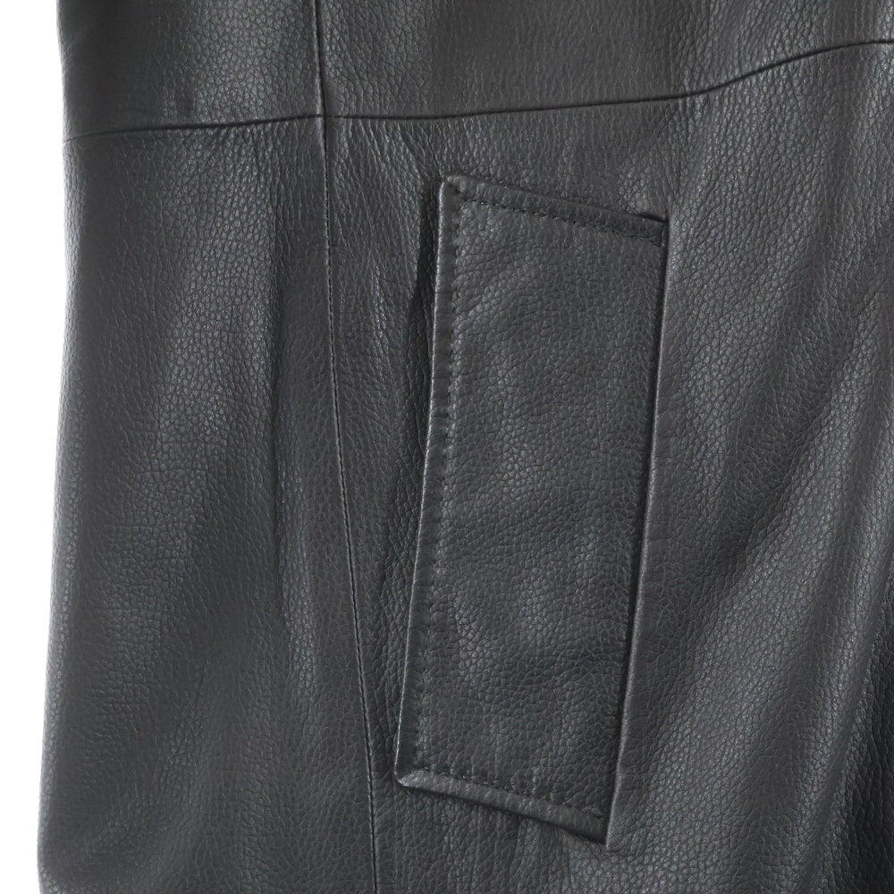 Chester Barrie(チェスターバリー) ラビットファーカラー レザー コート ブラウン レディース