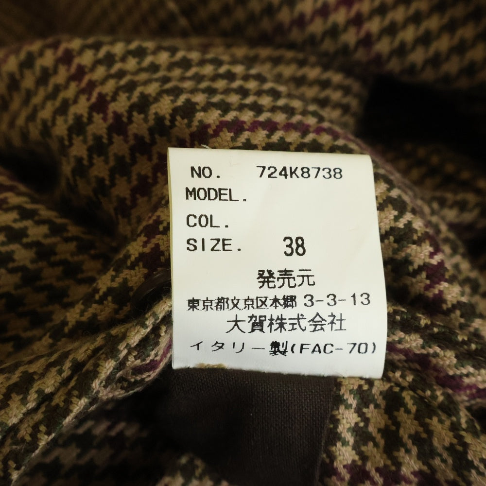 Chester Barrie(チェスターバリー) ラビットファーカラー レザー コート ブラウン レディース