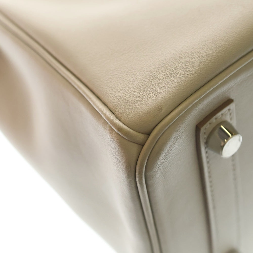 HERMES(エルメス) バーキン25 エプソン レザー ハンドバッグ シルバー金具 アイボリー C刻印 レディース