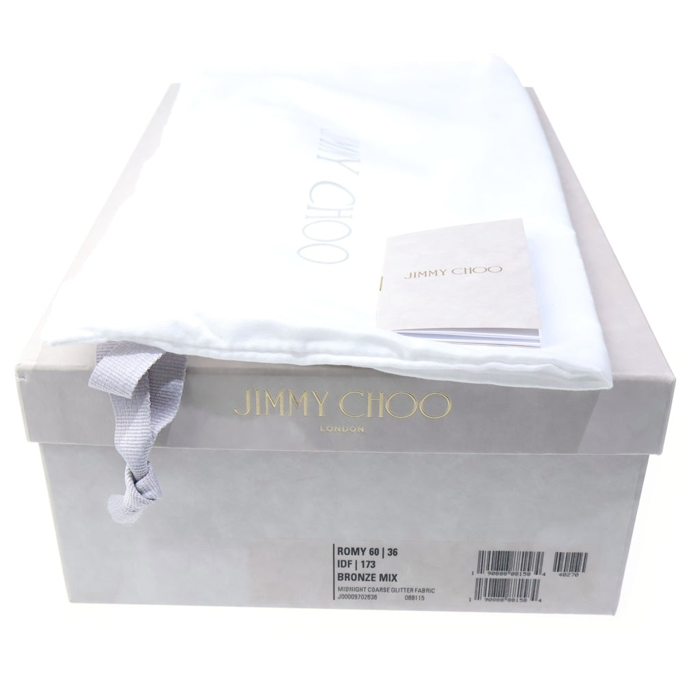 JIMMY CHOO(ジミーチュウ) ROMY 60 ラメグリッター ヒール パンプス シューズ ブラック/ゴールド レディース