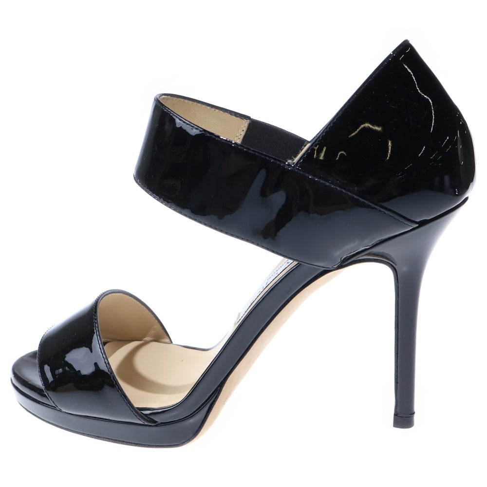 JIMMY CHOO(ジミーチュウ) パテントレザー ヒール サンダル パンプス シューズ ブラック レディース