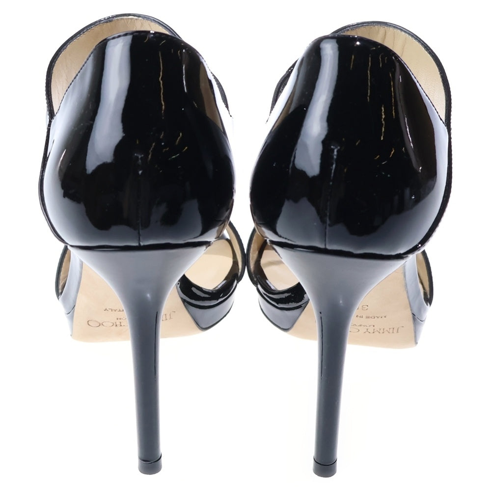 JIMMY CHOO(ジミーチュウ) パテントレザー ヒール サンダル パンプス シューズ ブラック レディース