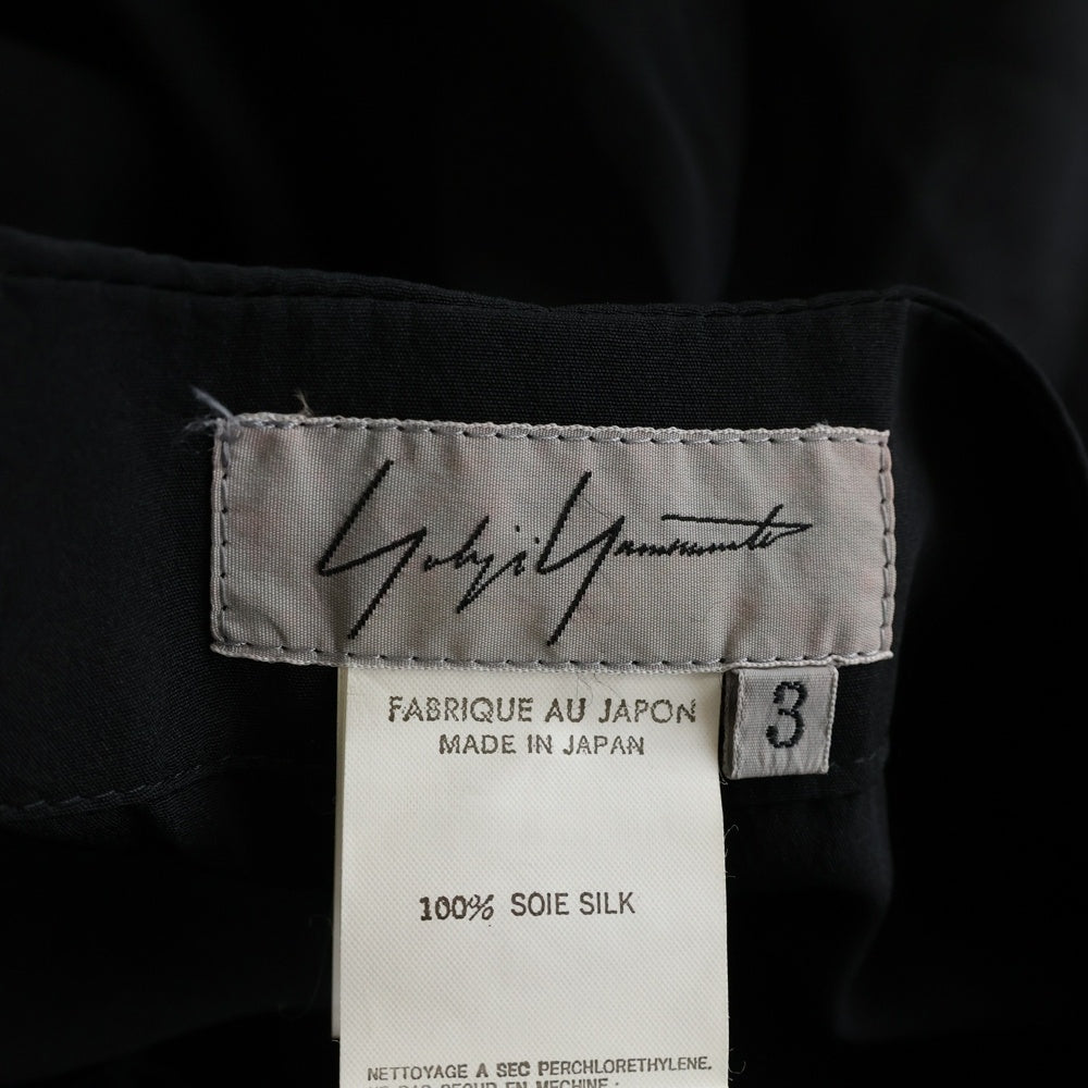 Yohji Yamamoto(ヨウジヤマモト) 07SS シルク ワイド ストレートパンツ ブラック レディース FT-P07-401