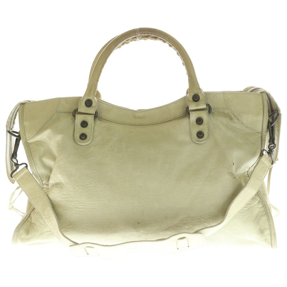 BALENCIAGA(バレンシアガ) ザ シティ 2WAYハンドバッグ ショルダーバッグ アイボリー ベージュ レザー 115748 ゴールド金具