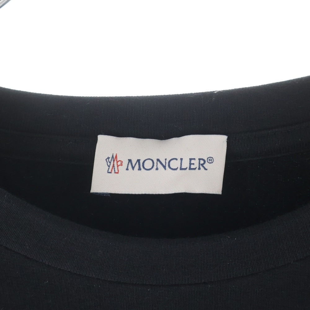 MONCLER(モンクレール) 22SS ロゴ刺繍 クルーネック プルオーバー スウェットトレーナー ブラック キッズ F29548G72010