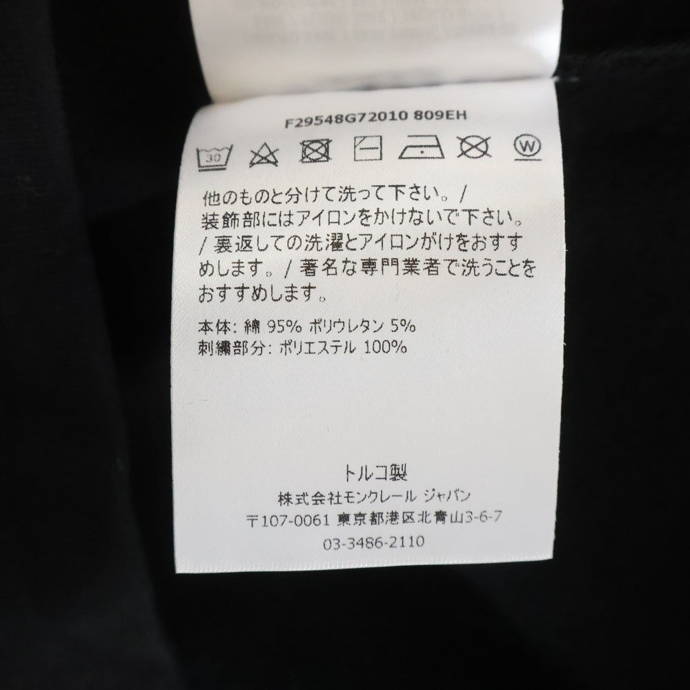 MONCLER(モンクレール) 22SS ロゴ刺繍 クルーネック プルオーバー スウェットトレーナー ブラック キッズ F29548G72010