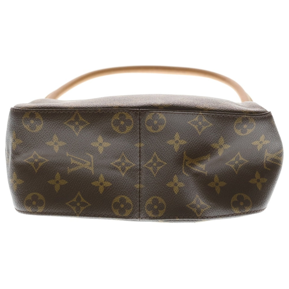 LOUIS VUITTON(ルイヴィトン) ルイヴィトン モノグラム ルーピングMM ハンドバッグ ブラウン レザー×PVC M51146 ゴールド金具 レディース
