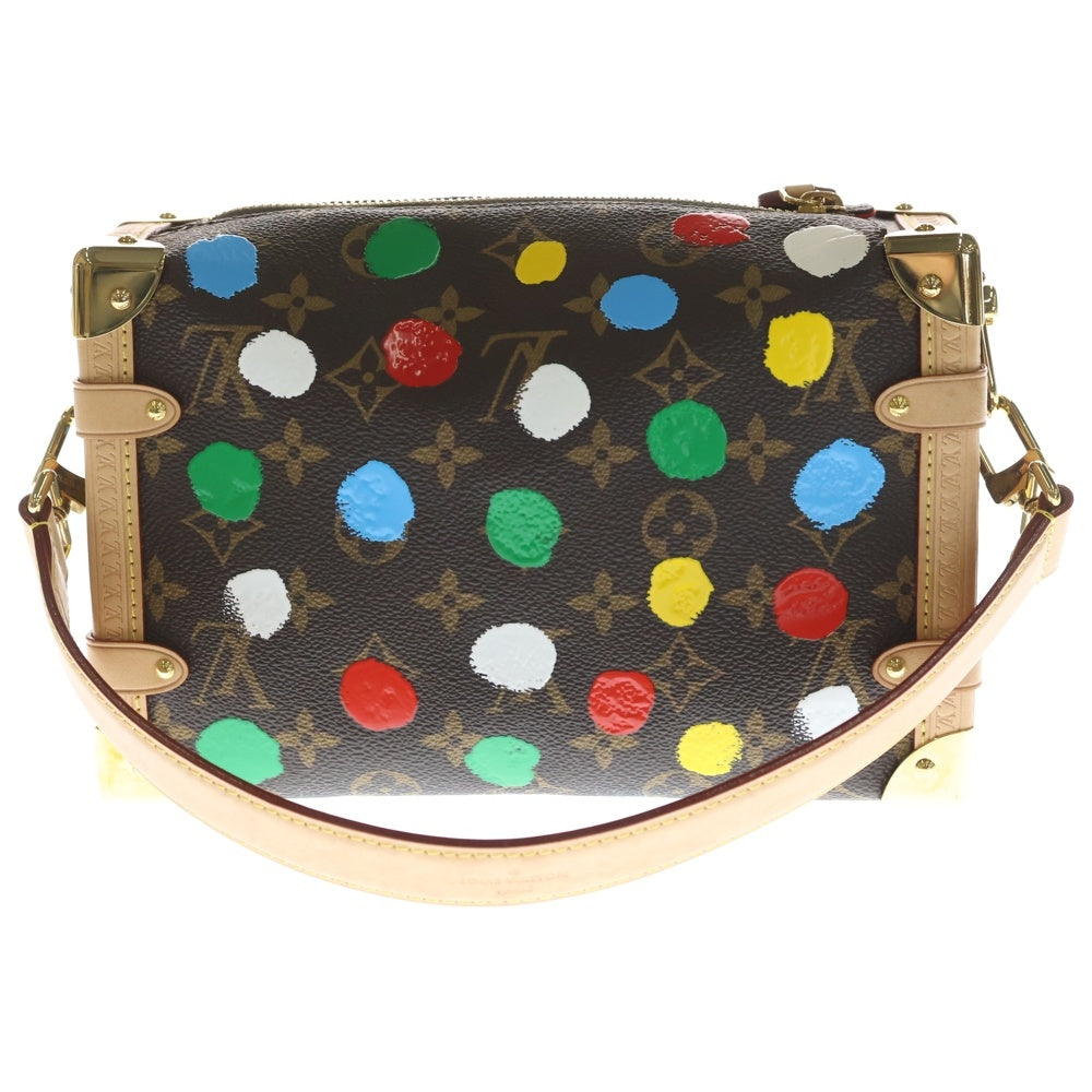 LOUIS VUITTON(ルイヴィトン) ×草間彌生 モノグラム サイドトランク ショルダーバッグ ハンドバッグ ブラウン×レザー ICタイプ M46396 ゴールド金具