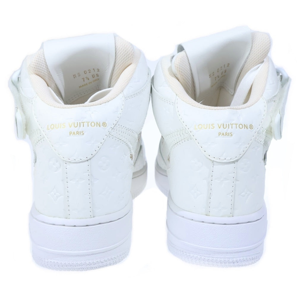 LOUIS VUITTON(ルイヴィトン) ×NIKE AIR FORCE 1 MID 1AQV90 モノグラムレザーミッドカットスニーカー シューズ ホワイト