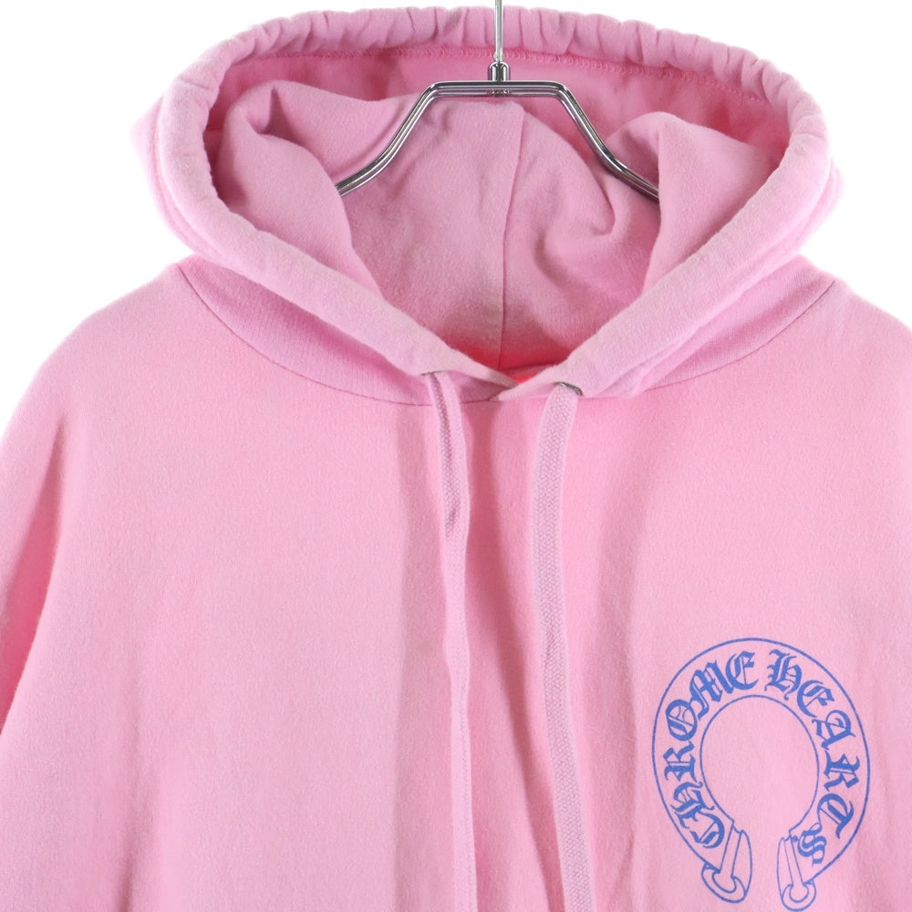 CHROME HEARTS(クロムハーツ) SWTSHRT PLVR 袖フローラルバックホースシュープリントプルオーバーパーカー フーディー ピンク/ブルー
