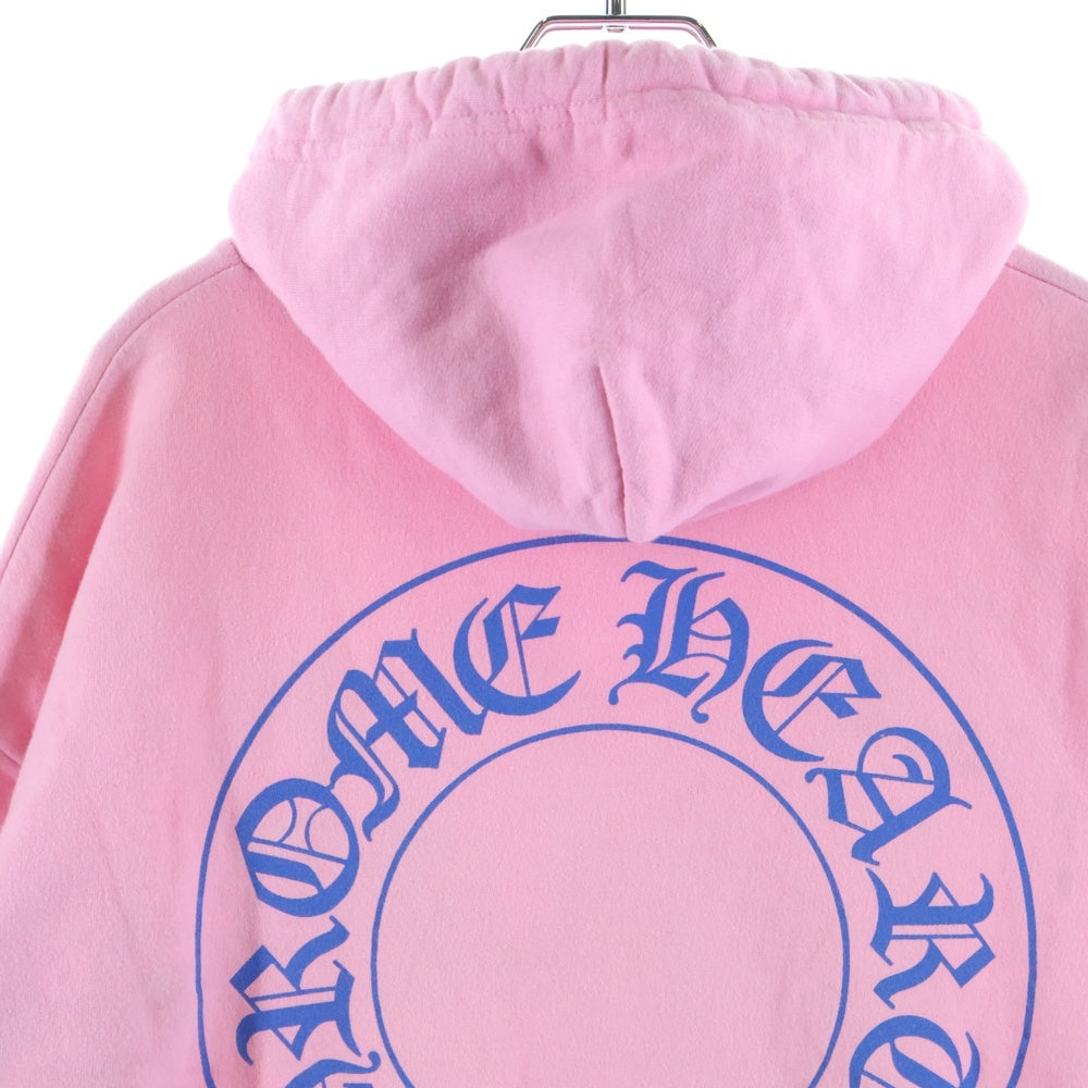 CHROME HEARTS(クロムハーツ) SWTSHRT PLVR 袖フローラルバックホースシュープリントプルオーバーパーカー フーディー ピンク/ブルー