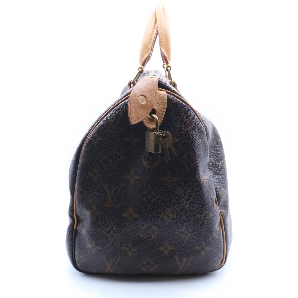 LOUIS VUITTON(ルイヴィトン) モノグラム スピーディー30 ハンドバッグ ボストンバッグ ブラウン レザー×PVC M41526 ゴールド金具 レディース