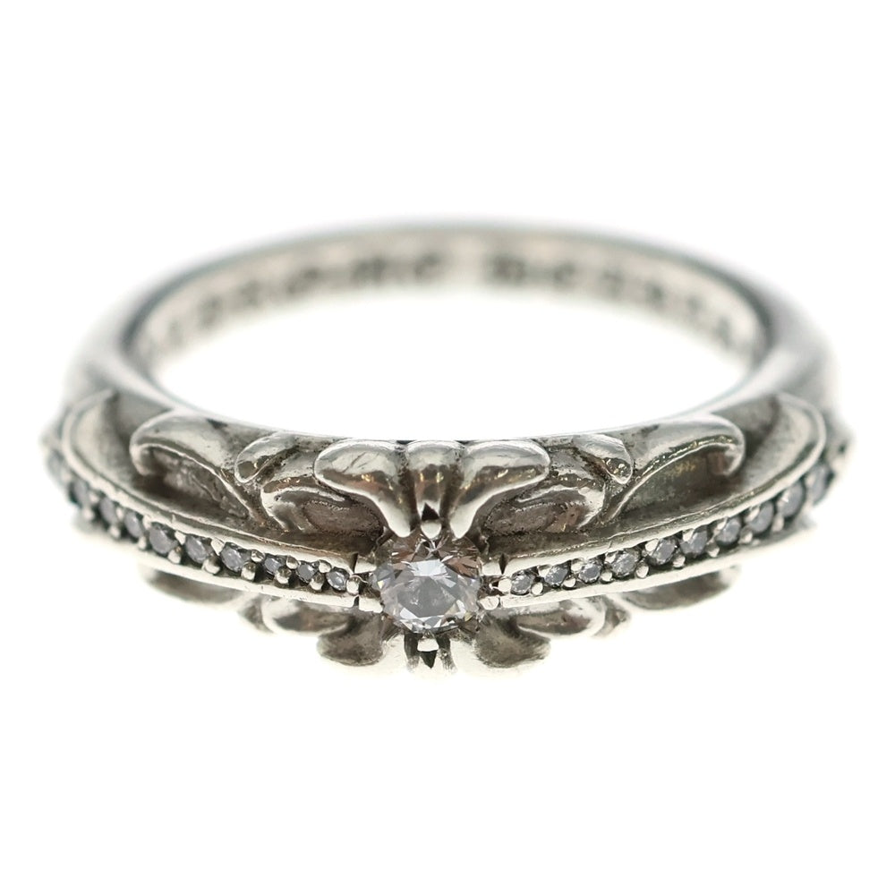 CHROME HEARTS(クロムハーツ) BABY CLSC P D ベイビークラシックフローラルクロス PAVEダイヤ リング シルバー