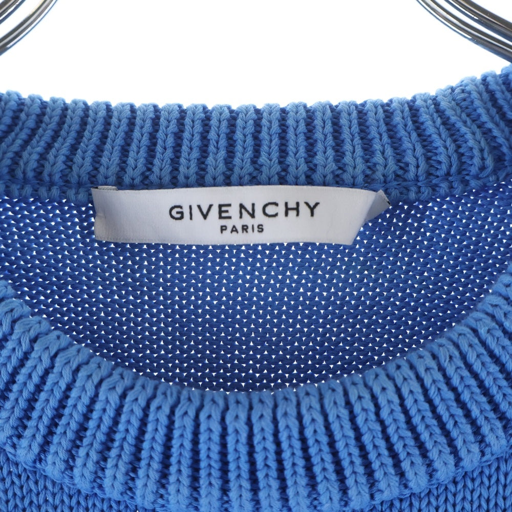GIVENCHY(ジバンシィ) リバースロゴ ジャガード クルーネック プルオーバー 長袖ニット セーター ライトブルー BM9063401M レディース