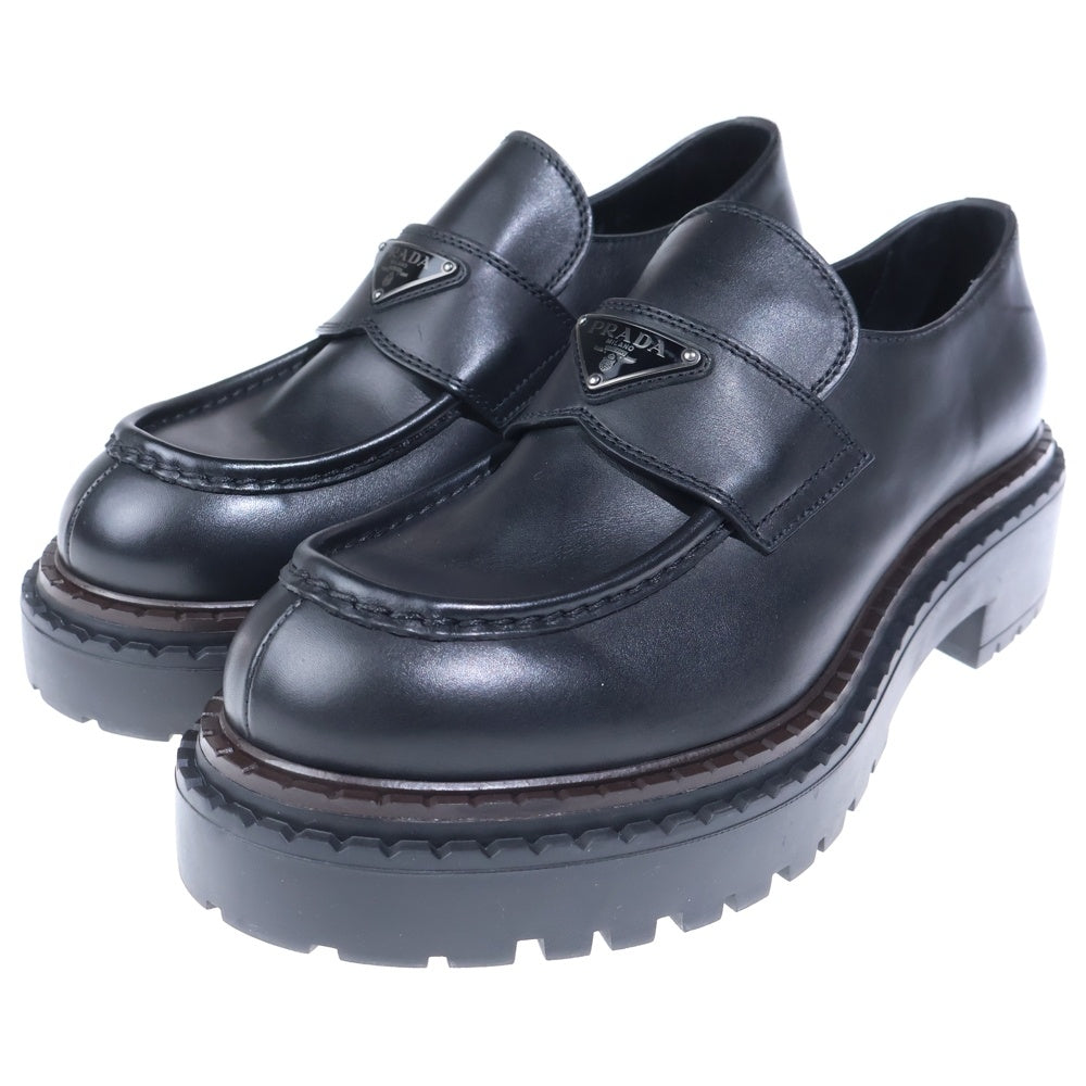 PRADA(プラダ) トライアングルロゴ オックスフォードレザーローファー ブラック 2DE148