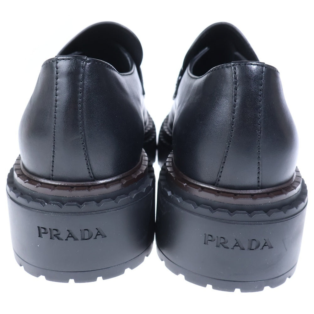 PRADA(プラダ) トライアングルロゴ オックスフォードレザーローファー ブラック 2DE148
