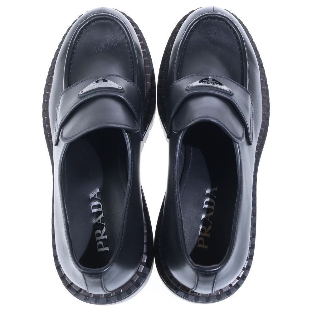 PRADA(プラダ) トライアングルロゴ オックスフォードレザーローファー ブラック 2DE148