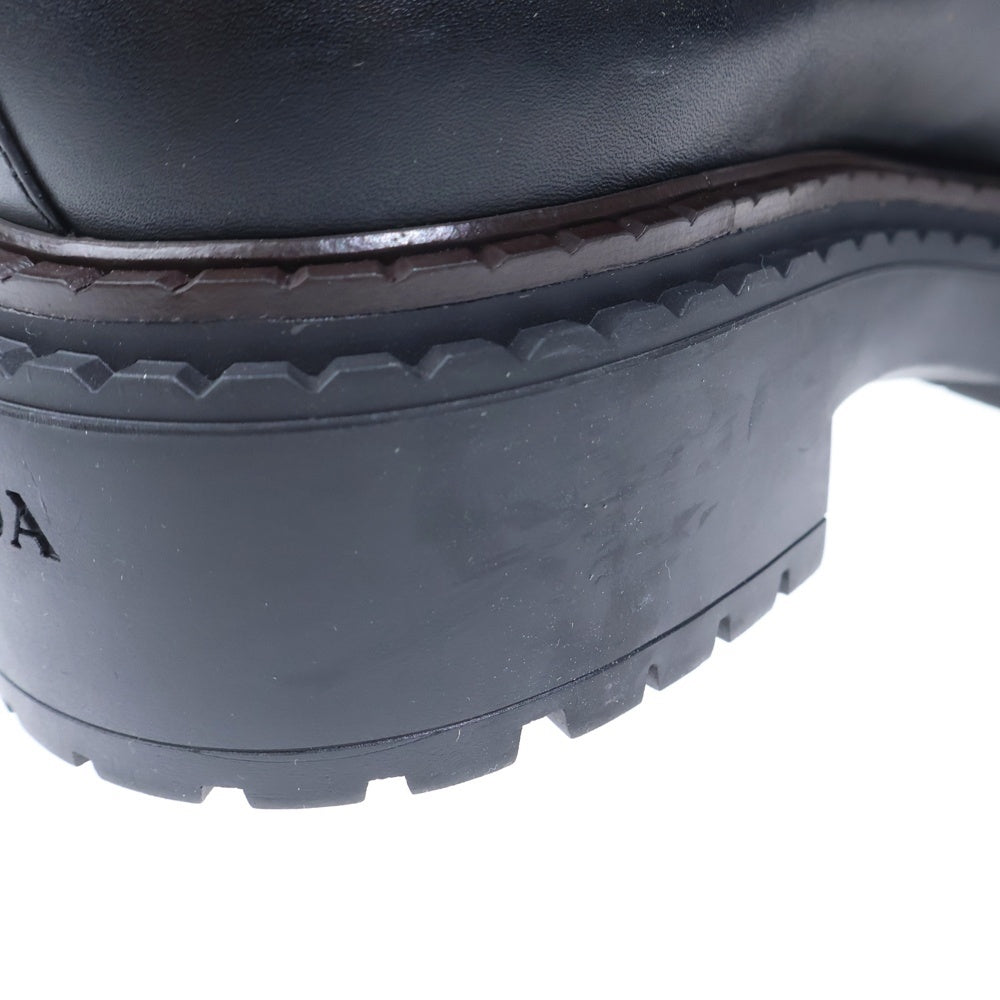 PRADA(プラダ) トライアングルロゴ オックスフォードレザーローファー ブラック 2DE148