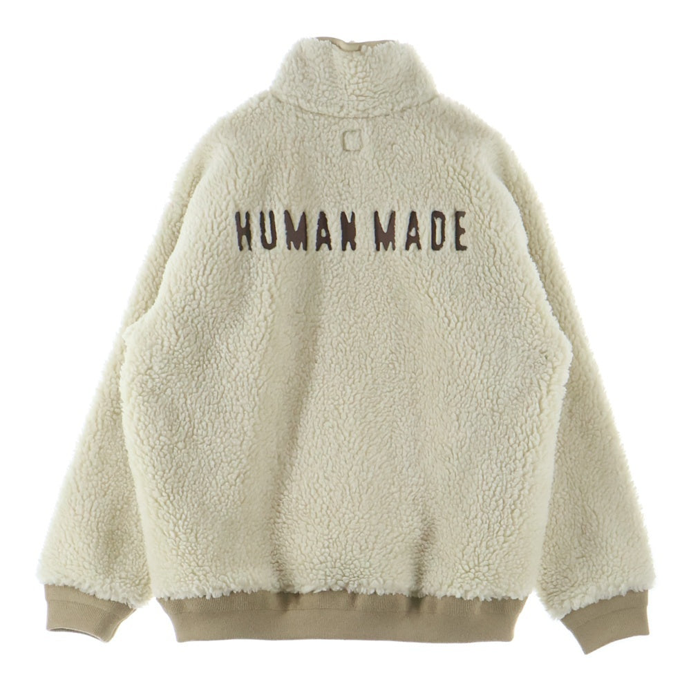 HUMAN MADE(ヒューマンメイド) 23AW BOA FLEECE PULLOVER HM26JK036 ボアフリース ハーフボタン ジャケット ホワイト