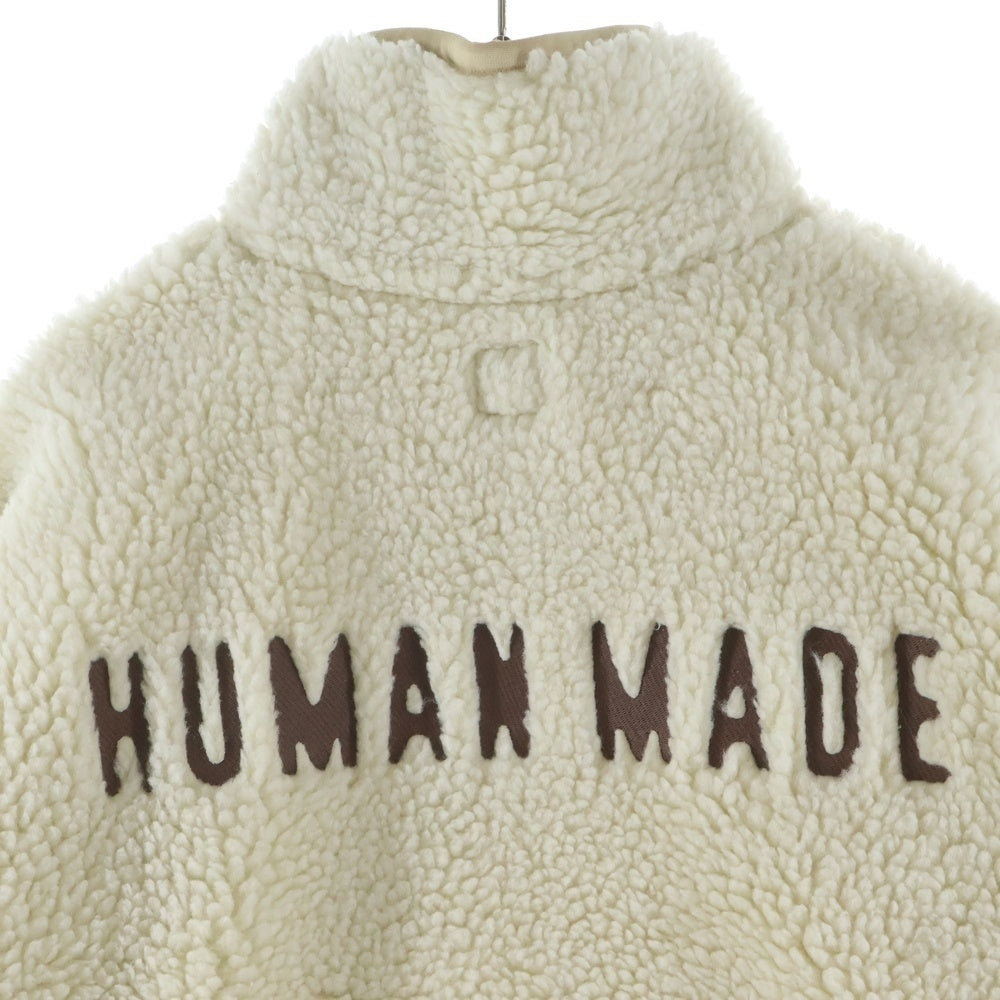 HUMAN MADE(ヒューマンメイド) 23AW BOA FLEECE PULLOVER HM26JK036 ボアフリース ハーフボタン ジャケット ホワイト
