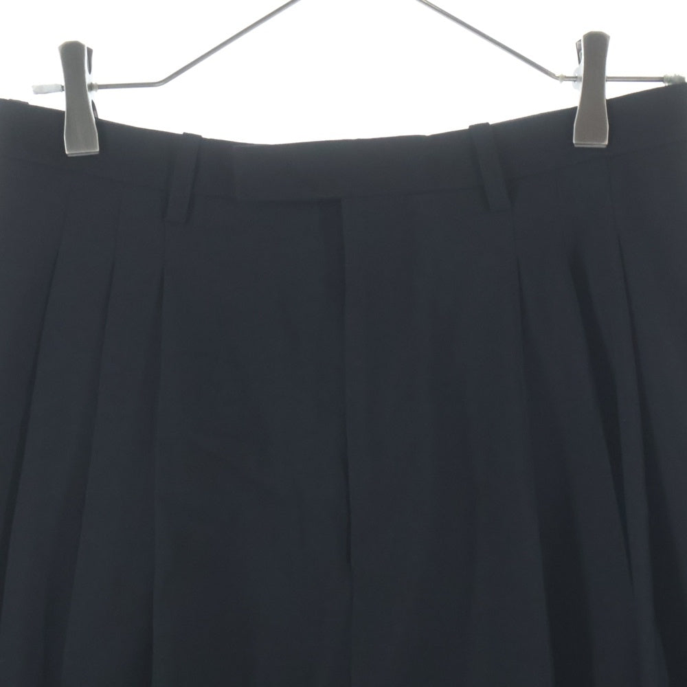 LAD MUSICIAN(ラッドミュージシャン) 19AW WOOL GABARDINE 3TUCK CROPPED ウールギャバ3タック クロップド スラックスパンツ ブラック 2119-553 レディース