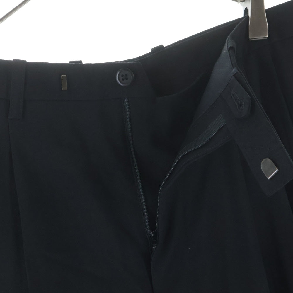 LAD MUSICIAN(ラッドミュージシャン) 19AW WOOL GABARDINE 3TUCK CROPPED ウールギャバ3タック クロップド スラックスパンツ ブラック 2119-553 レディース