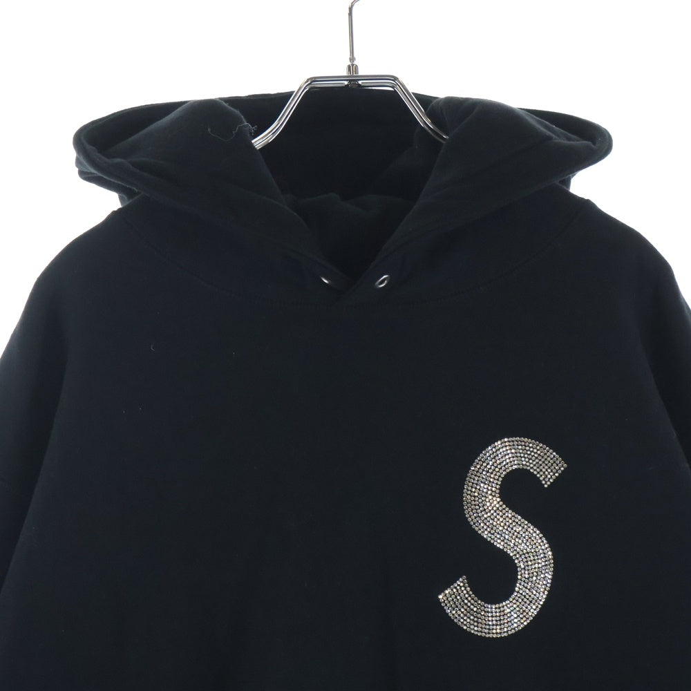 SUPREME(シュプリーム) 21SS ×Swarovski S Logo Hooded Sweatshirt ×スワロフスキー ラインストーン Sロゴ フーディー プルオーバーパーカー ブラック