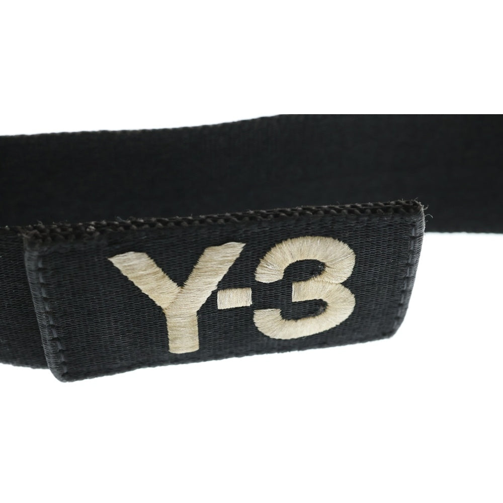 Y-3(ワイスリー) ロゴ刺繍 Dカンバックル ロング ベルト ブラック