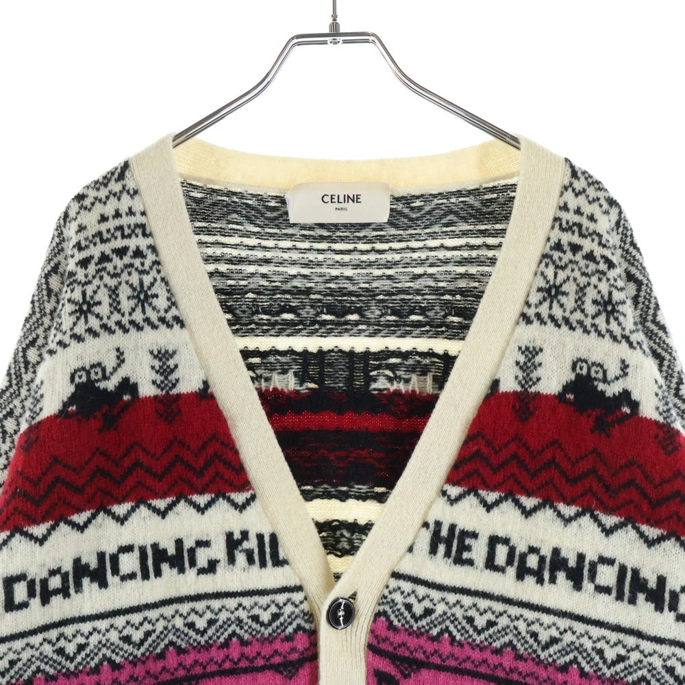 CELINE(セリーヌ) 21SS THE DANCING KID 総柄ウールジャガードルーズニットカーディガン 2A08L715M