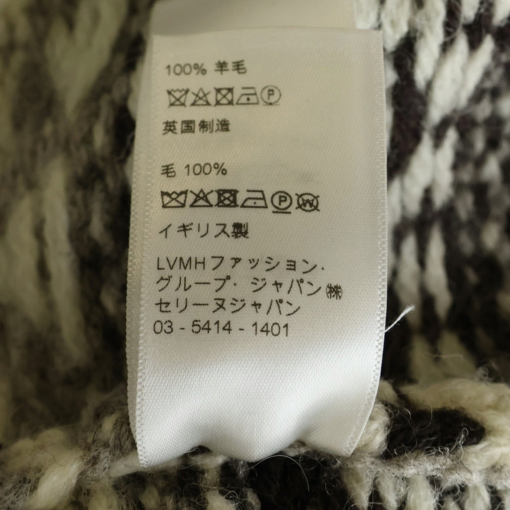 CELINE(セリーヌ) 21AW Nordic Knit Hoodie ノルディックニットフーディー プルオーバーパーカー アイボリー/ブラウン 2A80R107O