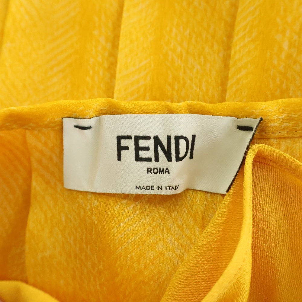 FENDI(フェンディ) ベルトデザイン プリーツラップスカート イエロー レディース