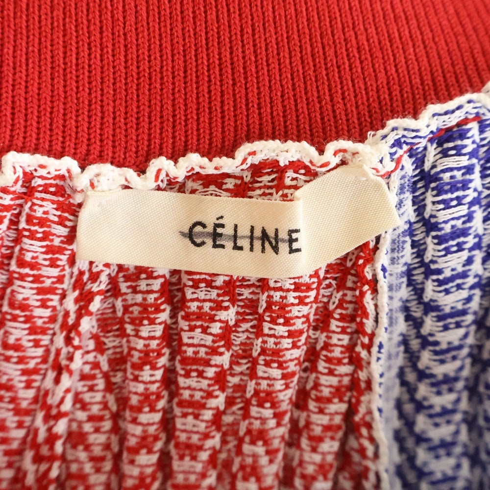 CELINE(セリーヌ) 切り替えデザイン ニットスカート レッド レディース