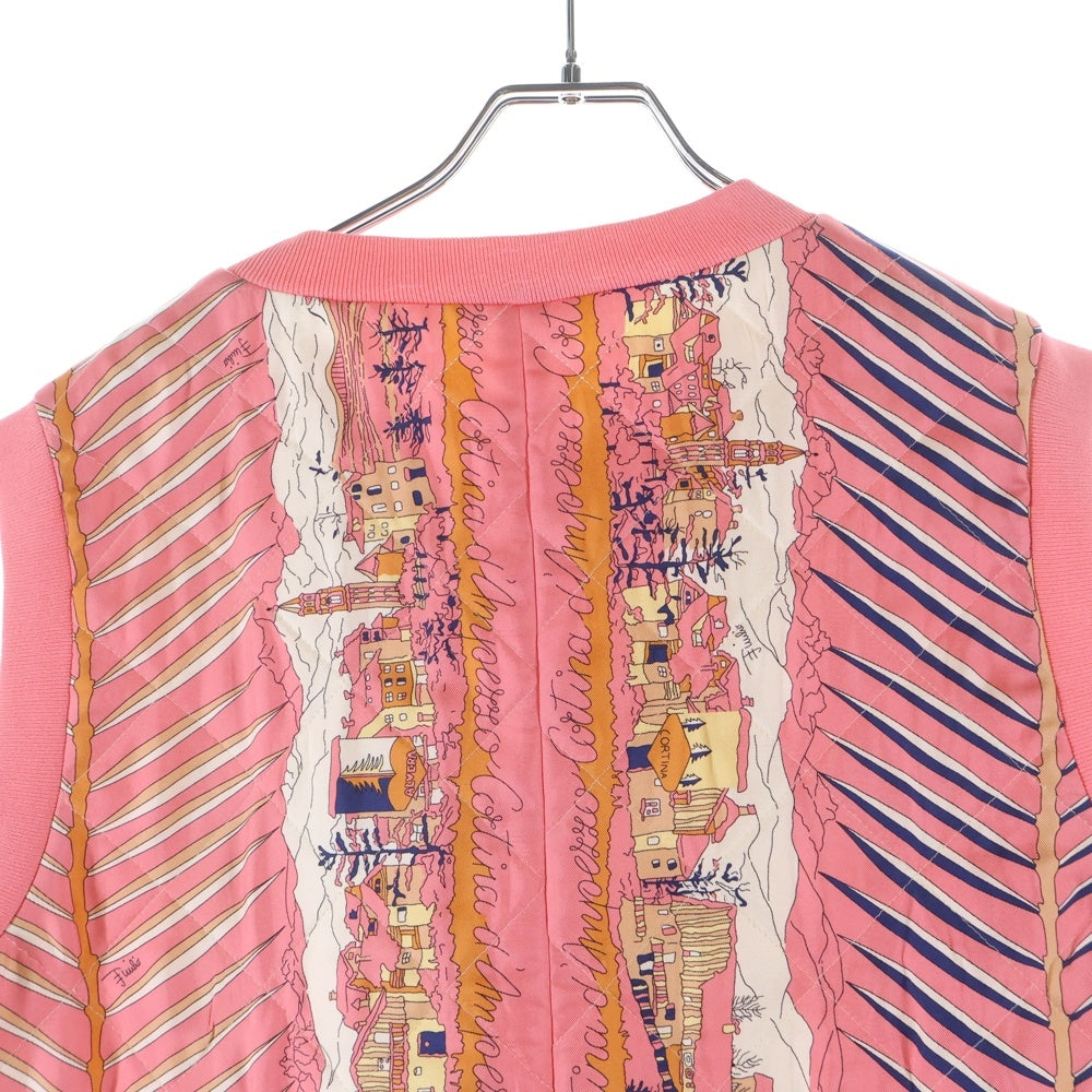 EMILIO PUCCI(エミリオプッチ) レーヨン切り替え 総柄ベスト ピンク レディース