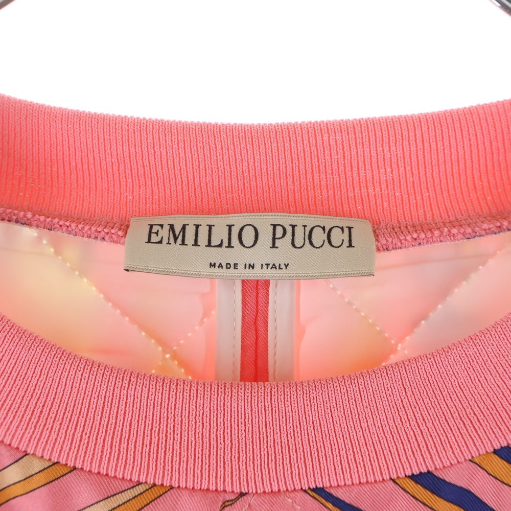 EMILIO PUCCI(エミリオプッチ) レーヨン切り替え 総柄ベスト ピンク レディース